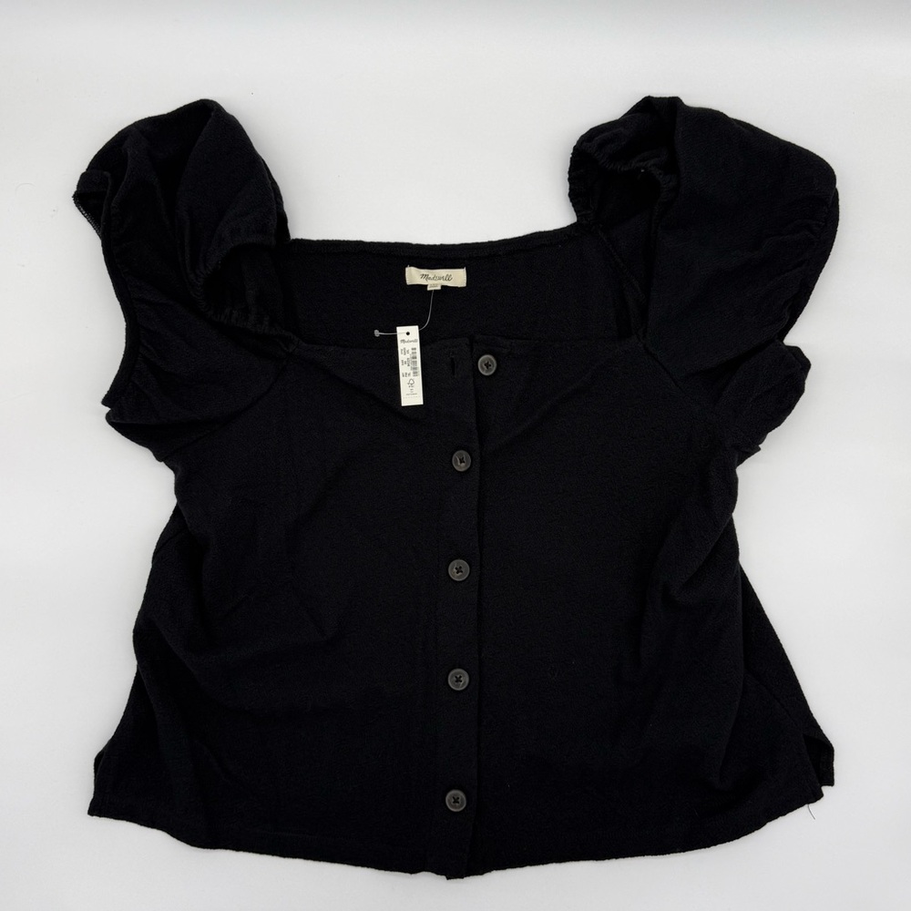 Madewell Black Puff Sleeve Blouse